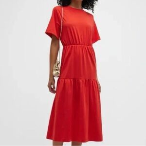 MaxMara Leisure Pergola Jersey Midi Dress Red Sm